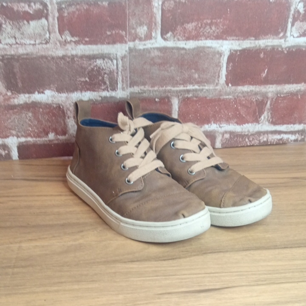 Toms Kids Brown Canvas High-Top Sneakers